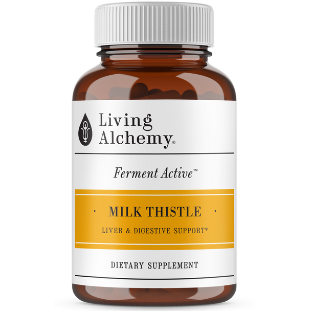 Living Alchemy Fermented Supplements Milk Thistle Capsules - Bottle