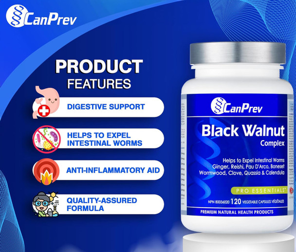 Canprev Pro Essentials Black Walnut Complex - Features
