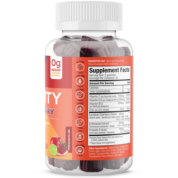 SUKU Vitamins Ultimate Pomegranate Lime Flavoured Immunity Gummies - Supplement