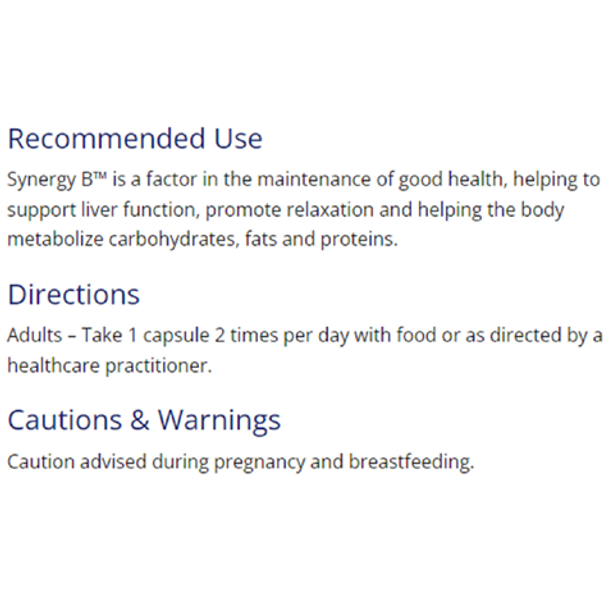 CanPrev Synergy B B-Complex with L-Theanine - directions