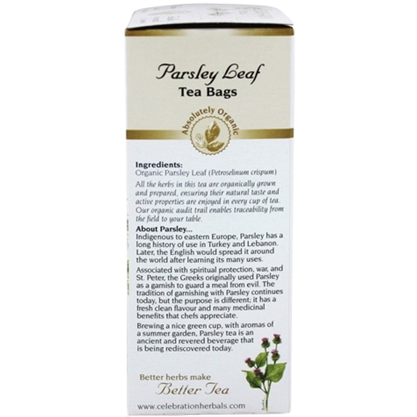 Celebration Herbals Parsley Leaf Organic Herbal Tea - Ingredients
