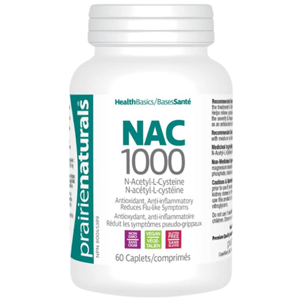 Prairie Naturals NAC 1000 60 caplets - front of product