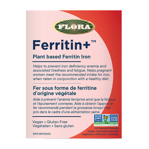 Flora Ferritin+ Plant Based Ferritin Iron 30 Delayed Release Capsules