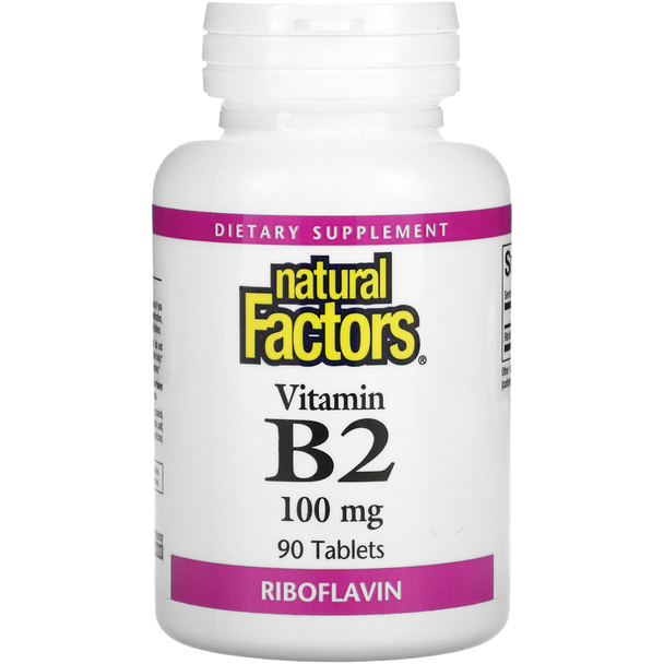 Natural Factors Vitamin B2 Riboflavin 100 mg Tablets