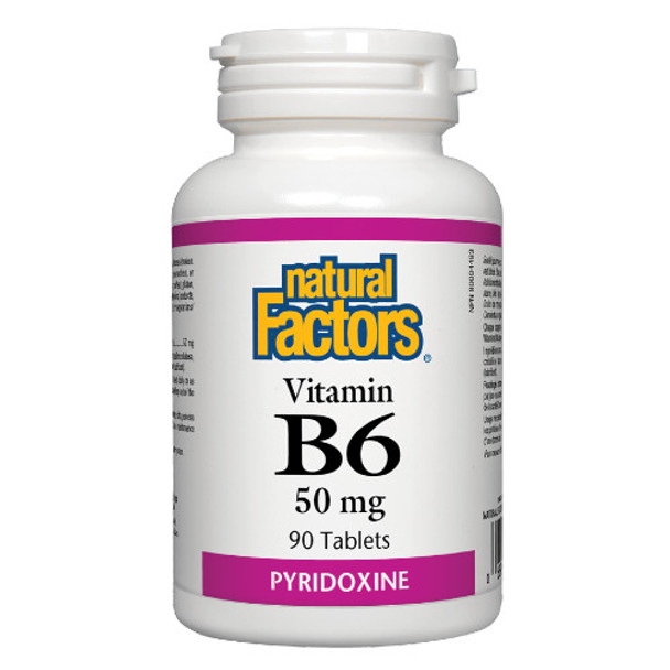 Natural Factors Vitamin B6 Pyridoxine, 90 tabs