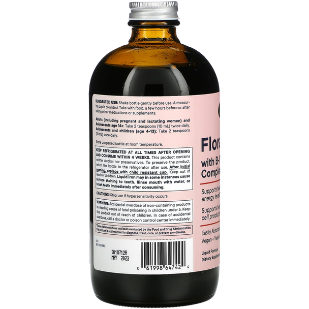 Flora Iron+ with B-Vitamin Complex Liquid Formula - Back