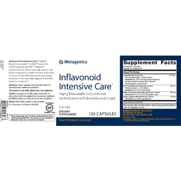 Metagenics Inflavonoid Intensive Care Capsules - product label