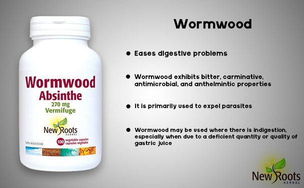 New Roots Wormwood Absinthe  Vermifuge 70 mg Capsules - Benefits