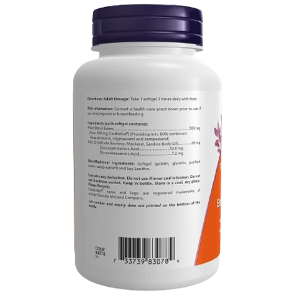 NOW Beta-Sitosterol Plant Sterol Esters Softgels - back of product