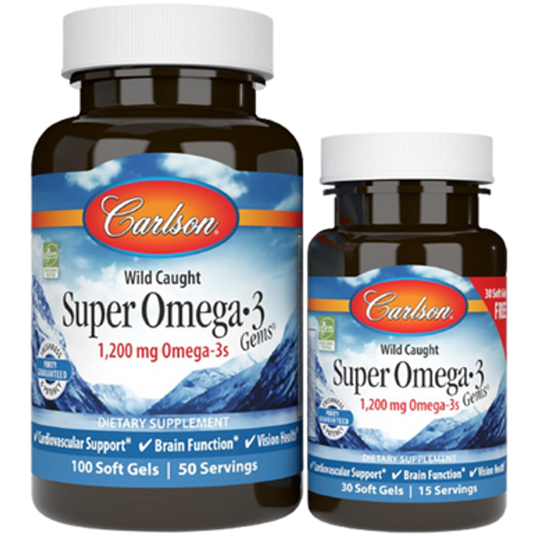 Carlson Super Omega-3 Gems 100 + 30 Softgels Carlson Super Omega-3 Gems 100 + 30 Softgels