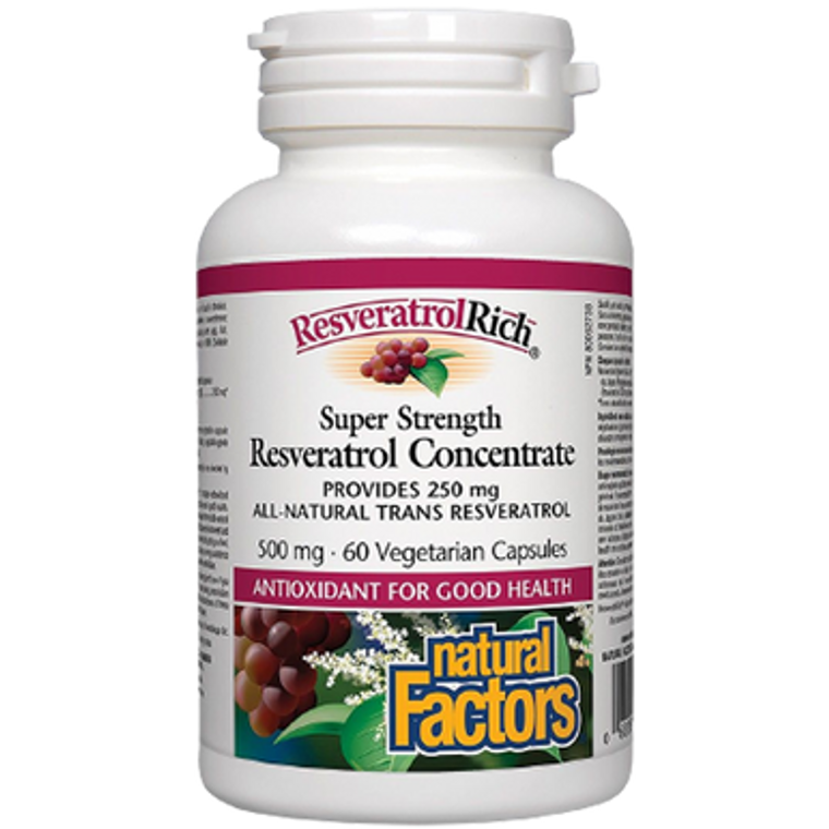 Natural Factors ResveratrolRich Super Strength Resveratrol Concentrate Capsules