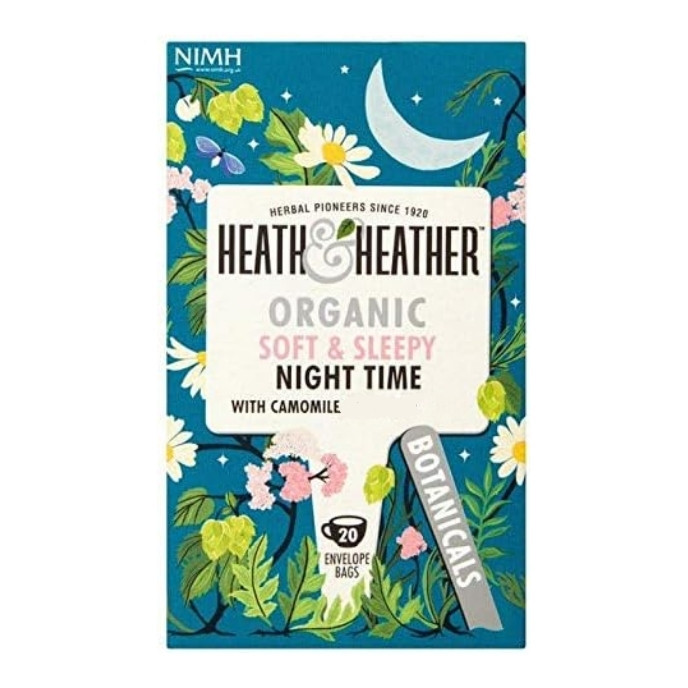 Heath & Heather Organic Soft & Sleepy Night Time Tea | 20 Envelope Bags