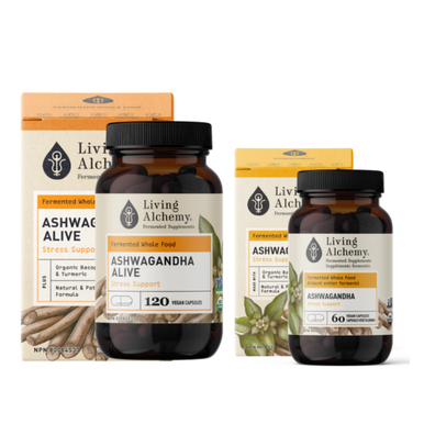 Living Alchemy Ashwagandha Stress Support Capsules - sizes