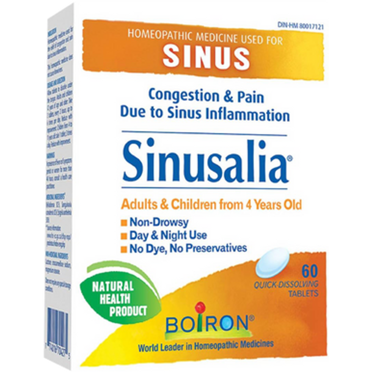 Boiron Sinusalia Homeopathic Sinus Relief Chewable Tablets | 60 Tablets