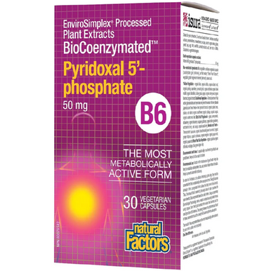 Natural Factors BioCoenzymated Pyridoxal 5'-Phosphate B6 50 mg Capsules