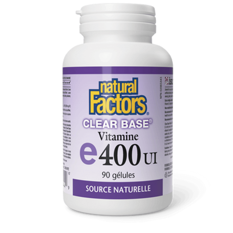Natural Factors Vitamin E Clear Base 400 IU | 90 Softgels Natural Factors Vitamin E Clear Base 400 IU | 90 Softgels