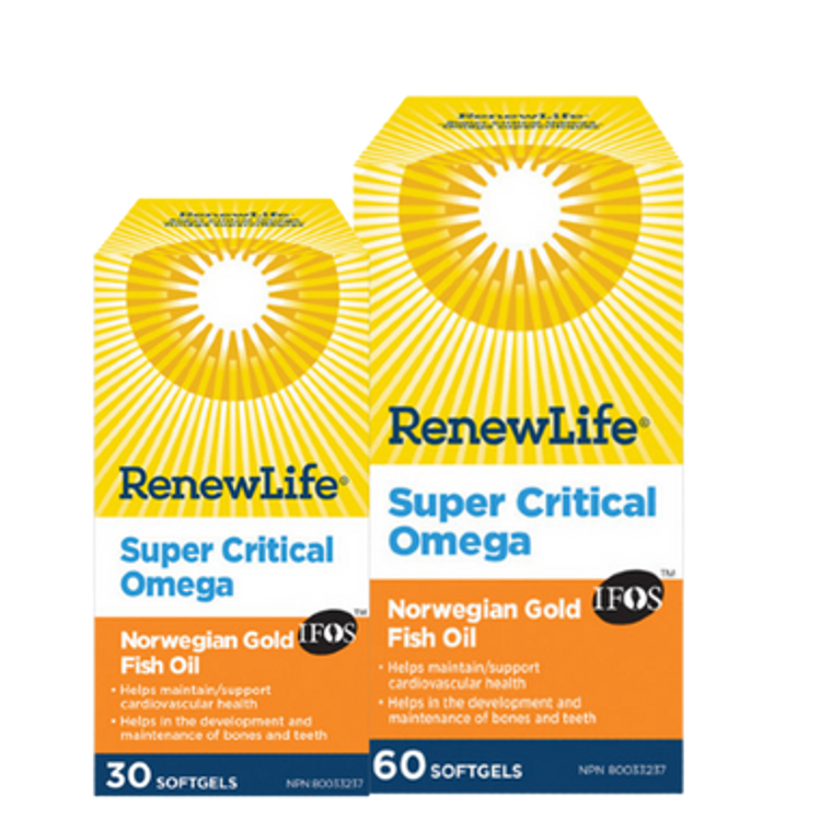 Renew Life Super Critical Omega Norwegian Gold Fish Oil Softgels - sizes
