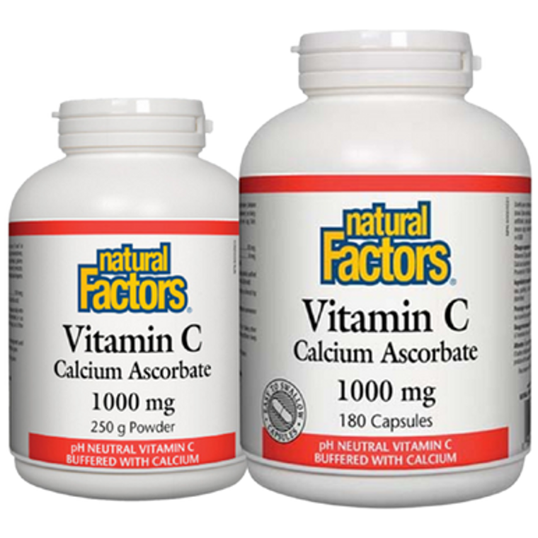 Natural Factors Vitamin C Calcium Ascorbate 1000 mg Capsules or Powder