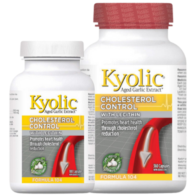 Kyolic Cholesterol Control with Lecithin Formula 104 Capsules - sizes