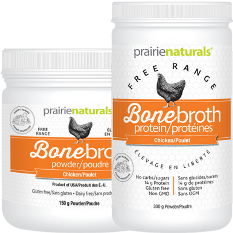 Prairie Naturals Free Range Bone Broth Protein Chicken Powder - both sizes