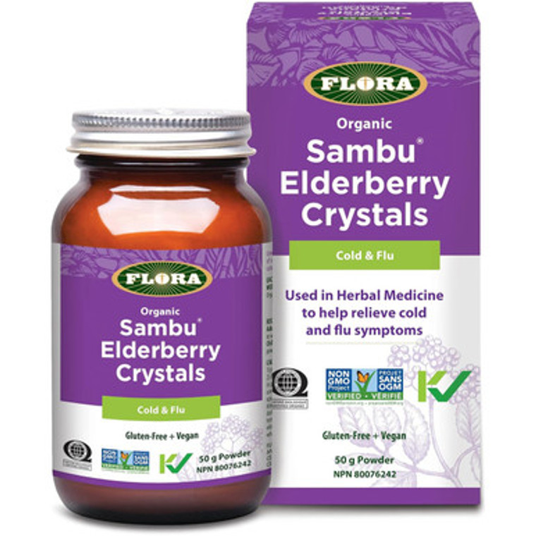 Flora Organic Sambu Elderberry Crystals Cold & Flu Support | 50 grams Flora Organic Sambu Elderberry Crystals Cold & Flu Support | 50 grams