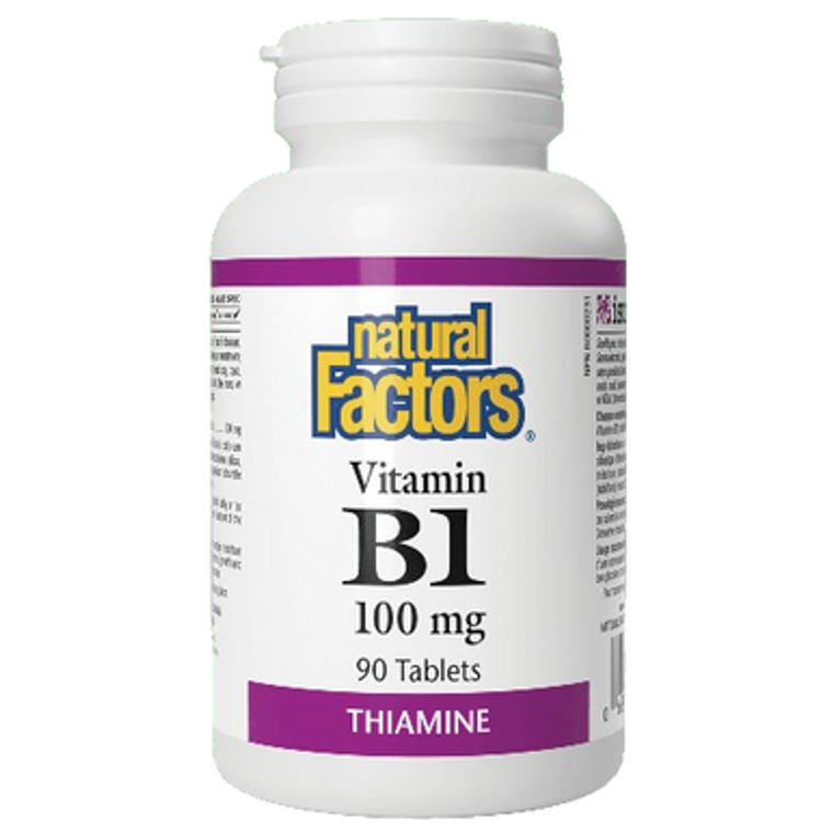 Natural Factors Vitamin B1 100 mg Thiamine | 90 Tablets