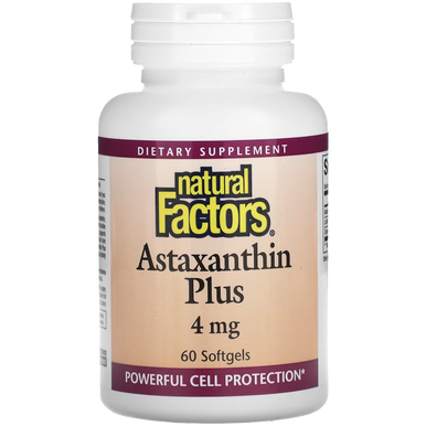 Natural Factors Astaxanthin Plus 4 mg Softgels - front label
