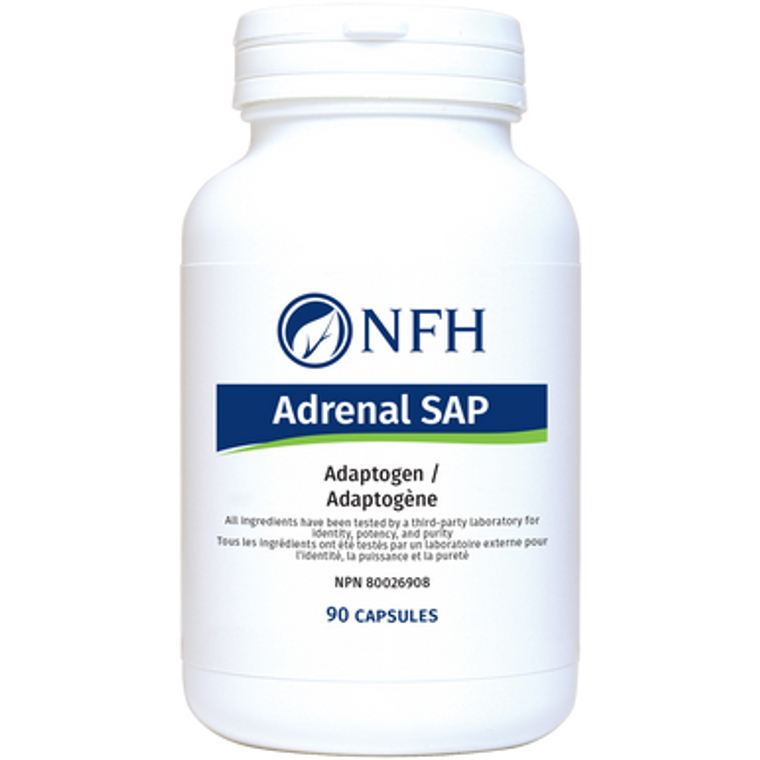 NFH Adrenal SAP Adaptogen Capsules - front label NFH Adrenal SAP Adaptogen Capsules - front label