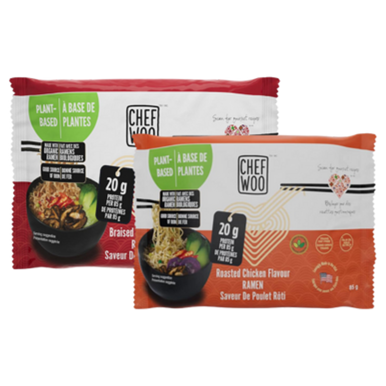 Chef Woo Plant-Based Ramen Noodles 85 grams - flavour variants