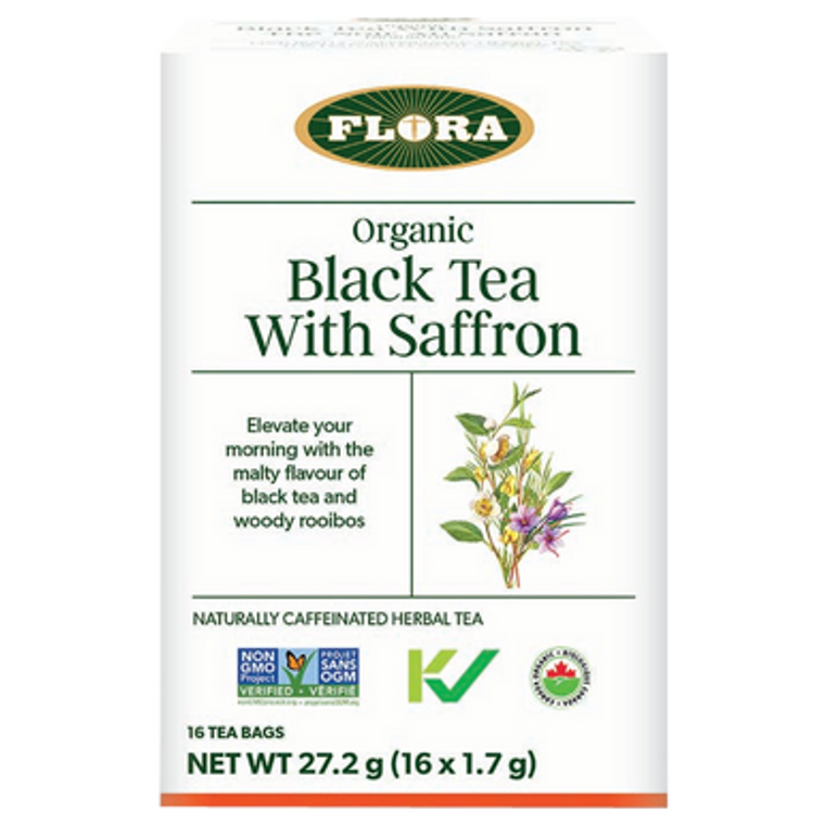 Flora Organic Black Tea with Saffron | 16 Tea Bags