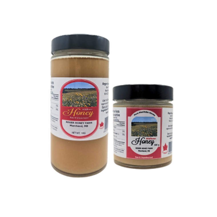 Reger Honey Farm Raw & Unpasteurized Wildflower Honey | 2 sizes -  1kg size, 500g size