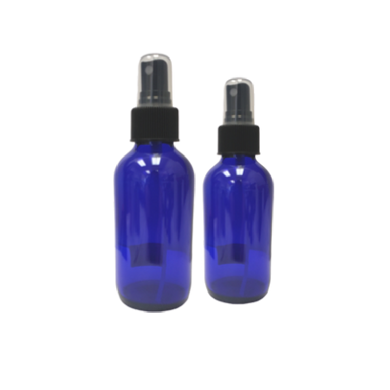 WOW Empty Blue Glass Bottle with Mister - 60ml and 120ml bottles