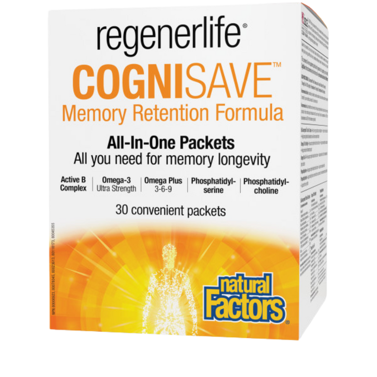 Natural Factors Regenerlife Cognisave Memory Retention Formula All-In-One Packets | 30 Packets Natural Factors Regenerlife Cognisave Memory Retention Formula All-In-One Packets | 30 Packets