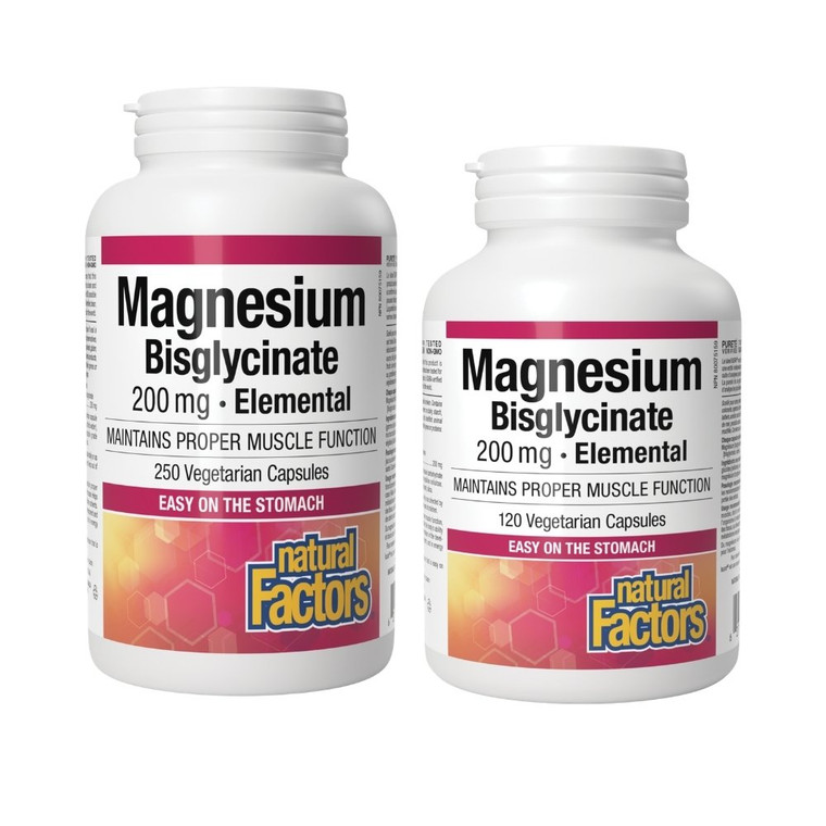 Natural Factors Magnesium Bisglycinate 200mg Capsules
