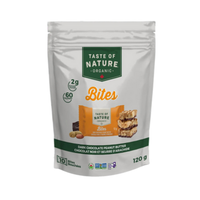 Taste of Nature Organic Dark Chocolate Peanut Butter Bites 120 grams Taste of Nature Organic Dark Chocolate Peanut Butter Bites 120 grams