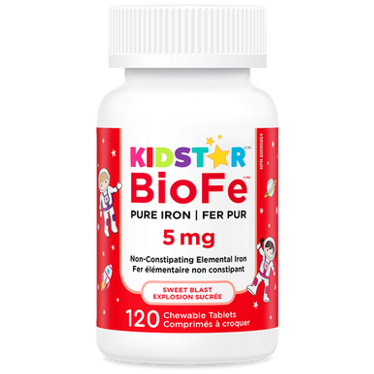 Kidstar BioFe Pure Iron 5 mg Tablets - front label