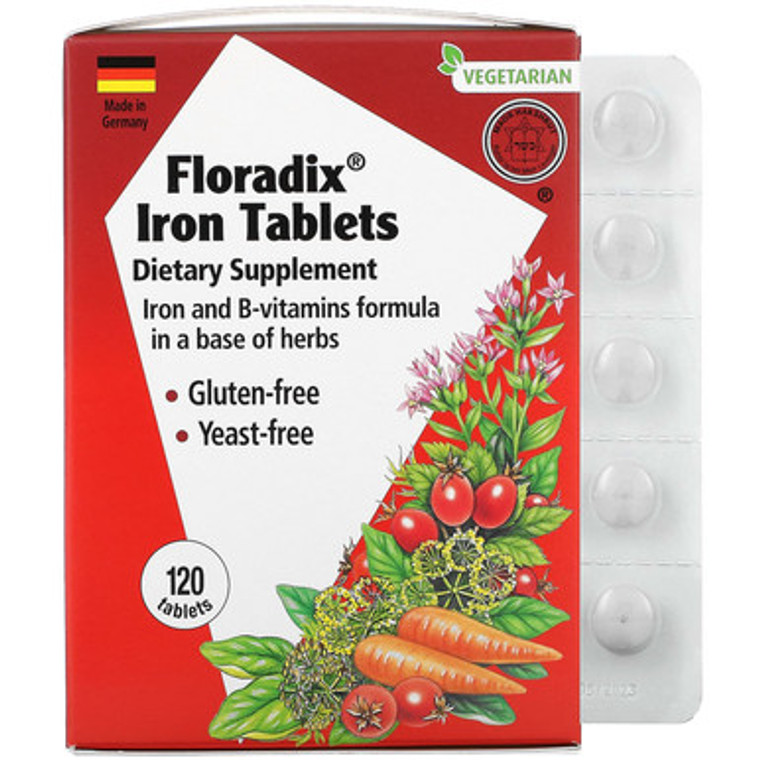 Salus Floradix Iron Tablets - front label