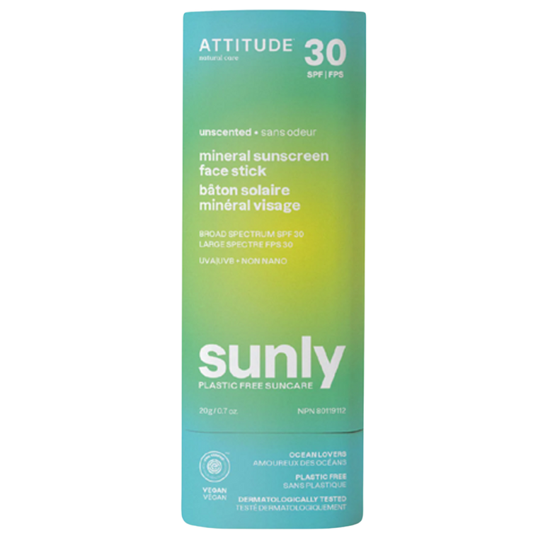 Attitude Sunly Mineral Sunscreen Face Stick 30SPF | 30ml - front label