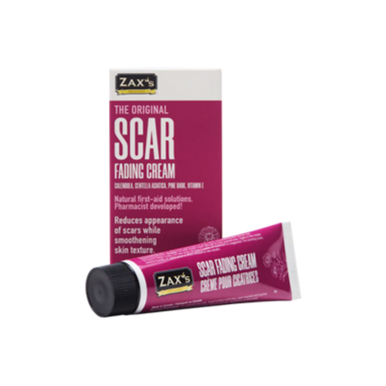 Zax's The Original Scar Fading Cream | 28 grams - front of bottle with packaging