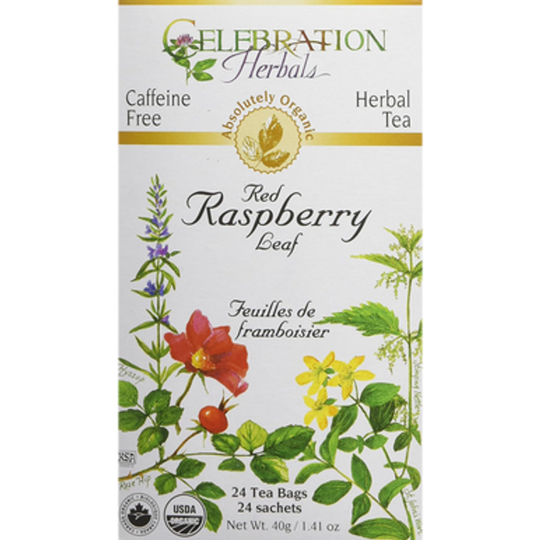 Celebration Herbals Absolutely Organic Red Raspberry Leaf Herbal Tea | 24 Tea Bags