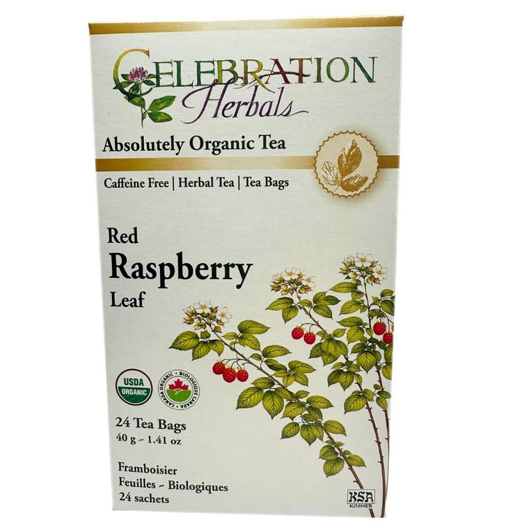 Celebration Herbals Absolutely Organic Red Raspberry Leaf Herbal Tea | 24 Tea Bags