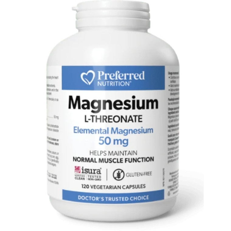 Preferred Nutrition Magnesium L-Threonate 50 mg | 120 capsules