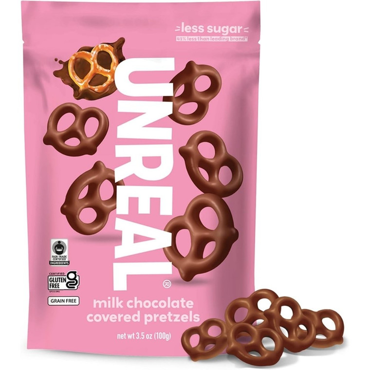 Unreal Milk Choc Covered Pretzels | 100 grams