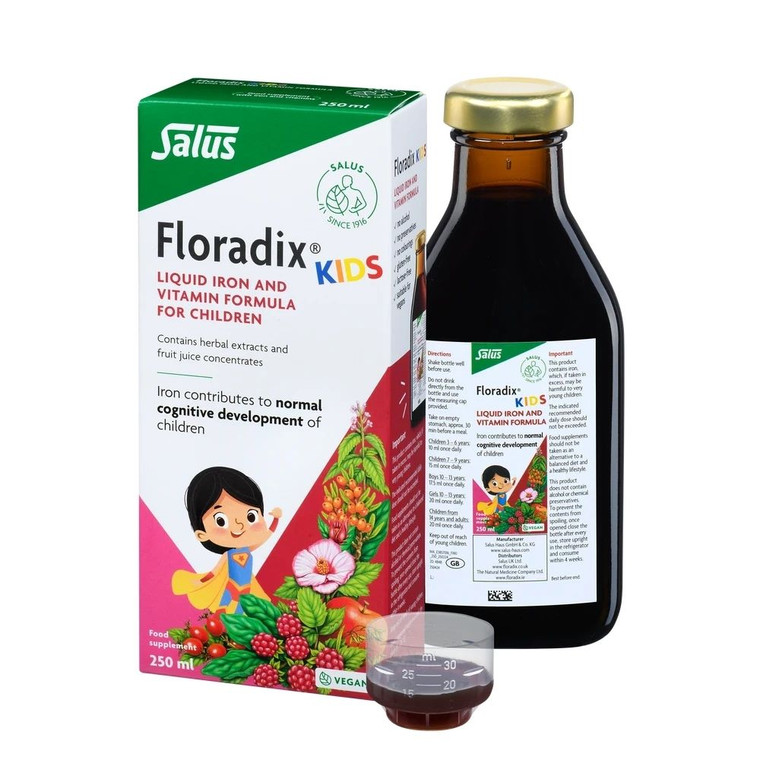 Salus Kids Floradix Liquid Iron and Vitamins Formula | 250 mL