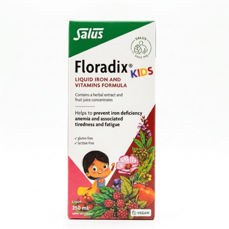 Salus Kids Floradix Liquid Iron and Vitamins Formula | 250 mL