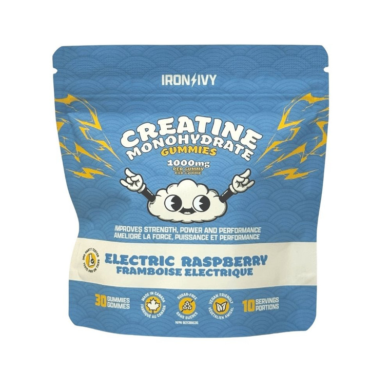 Iron & Ivy Creatine Monohydrate Gummies Electric Raspberry | 30 Gummies