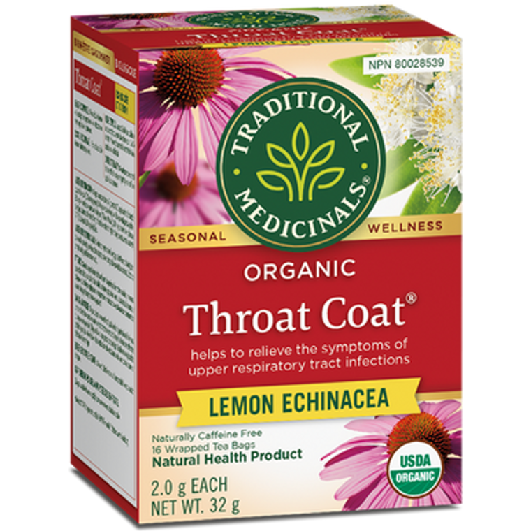 Traditional Medicinals Organic Throat Coat Lemon Echinacea Tea