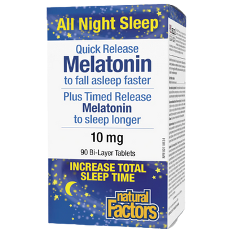 Natural Factors Melatonin Quick Release Plus Time Release 10 mg Tablets