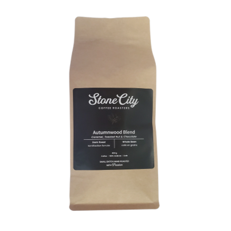 Stone City Coffee Roasters Dark Roast Autumnwood Blend Whole Bean Coffee 454 grams