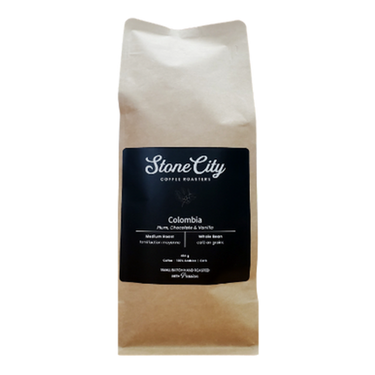 Stone City Coffee Roasters Medium Roast Colombia Whole Bean Coffee 454 grams
